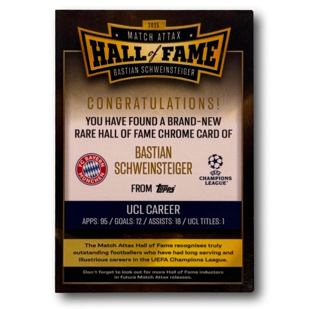 Topps Match Attax 2025/26 - Hall of Fame - Bastian Schweinsteiger