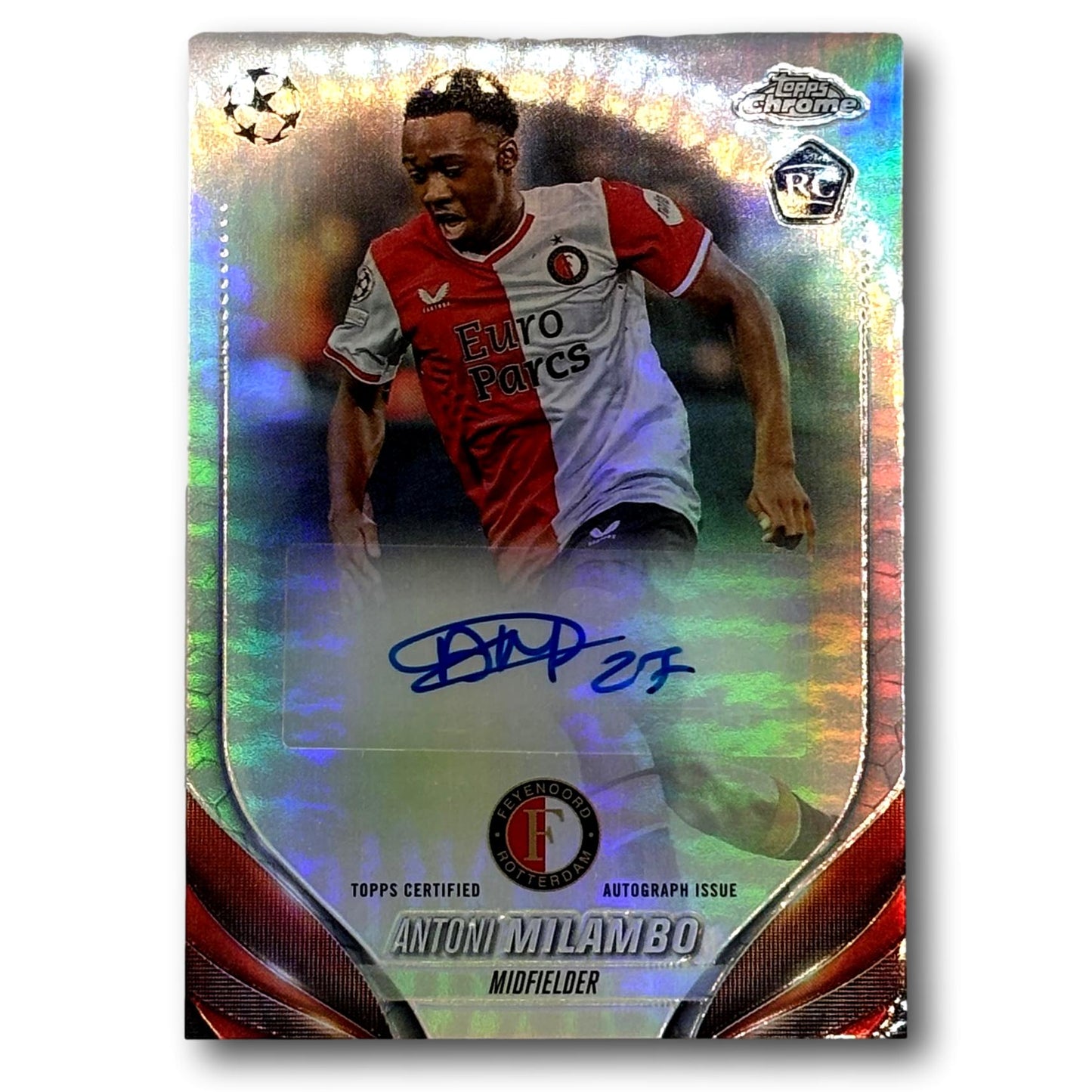 Topps Chrome UEFA 2023/24 - Carte autographiée / Carte recrue - Antoni Milambo