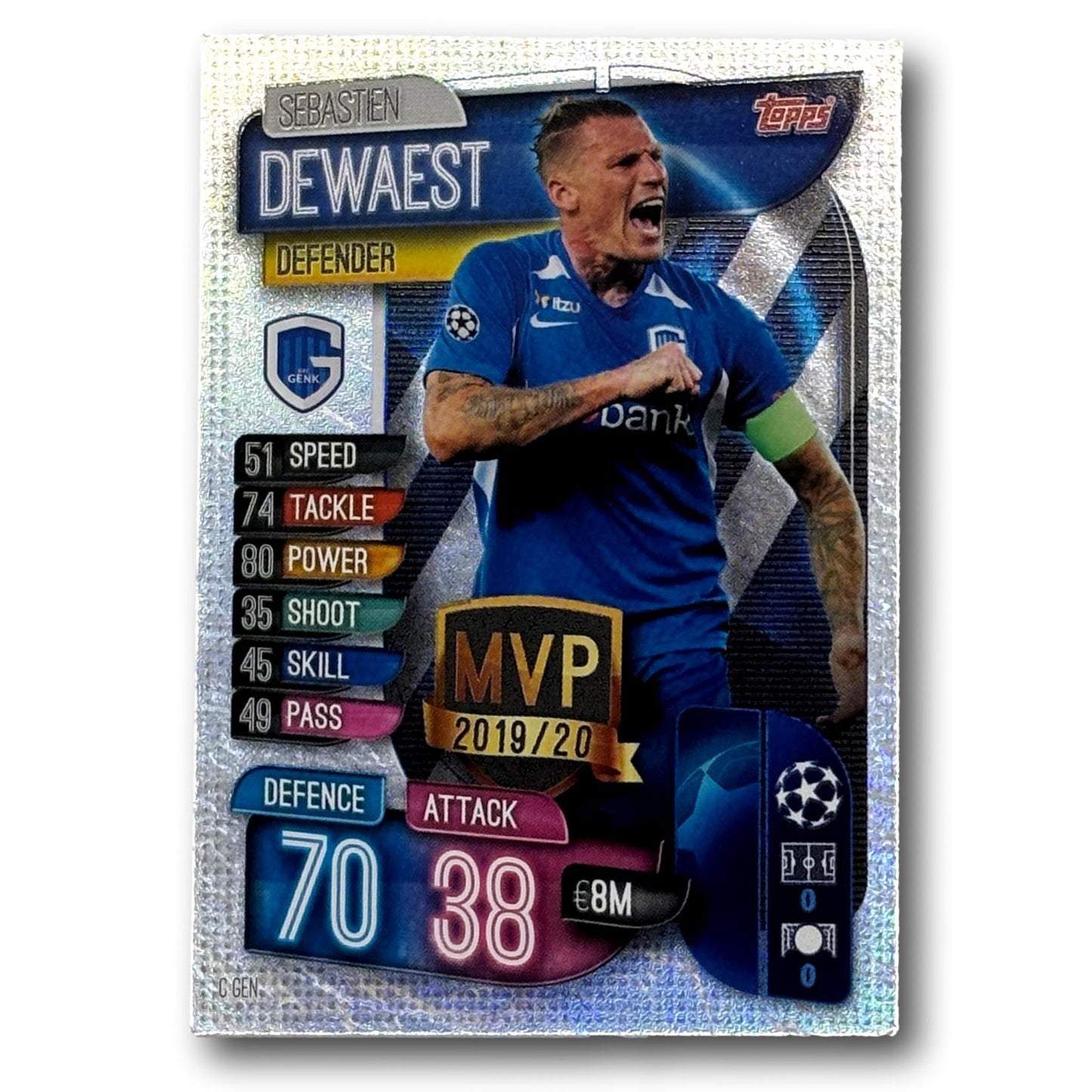 Topps Match Attax 2019/20 - MVP / Défenseur - Sébastien Dewaest