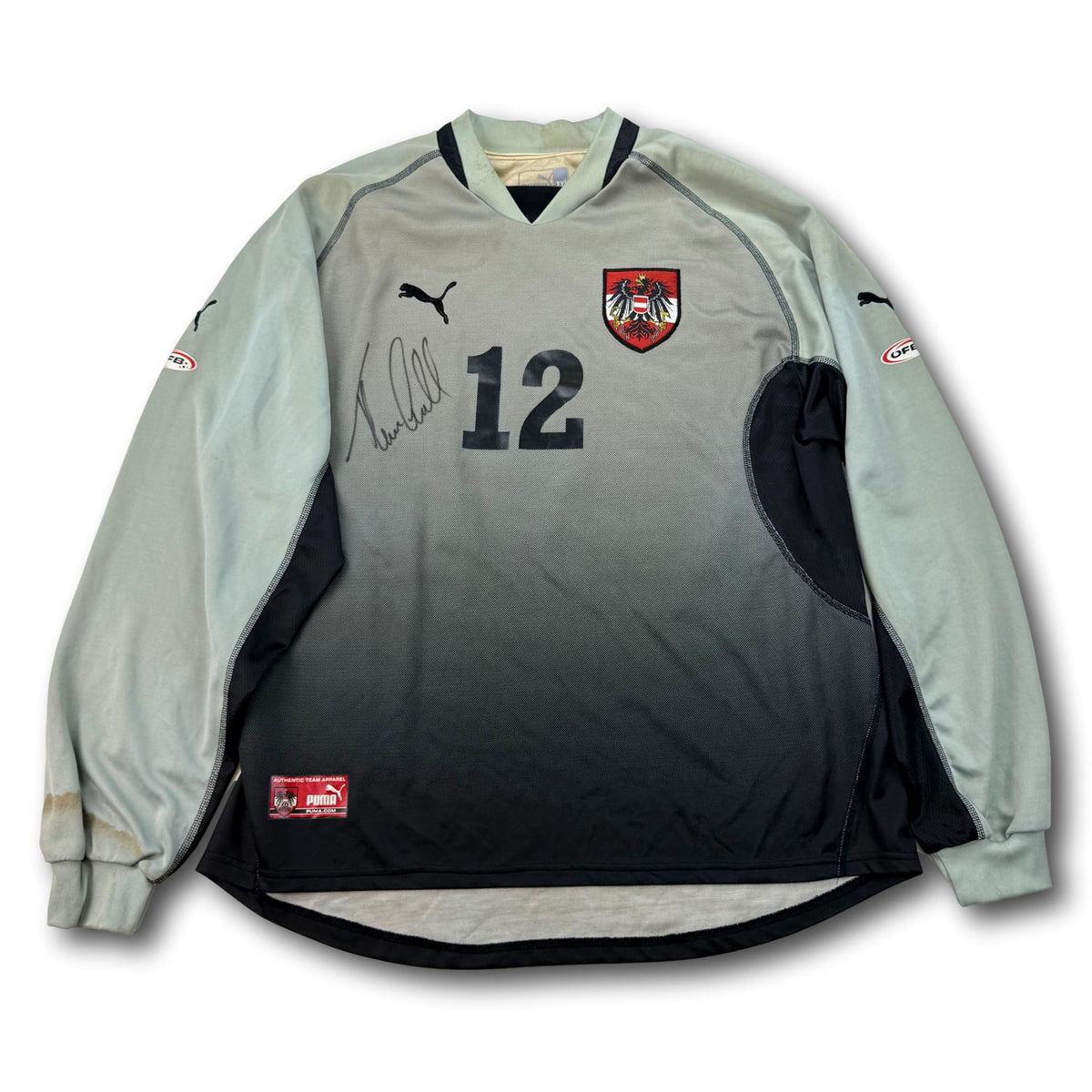 Autriche - 2000-02 - Porté en match - Gardien de but - XXL - Puma - n°12 - signé