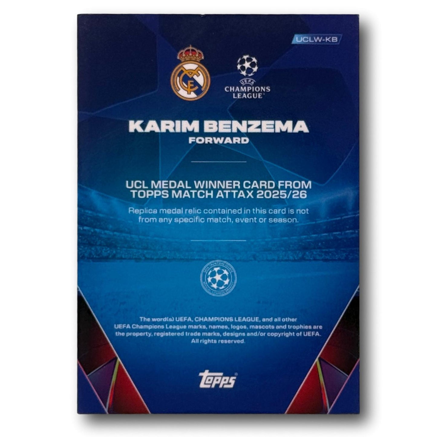 Topps Match Attax 2025/26 - Relique du vainqueur de la Ligue des champions - Karim Benzema