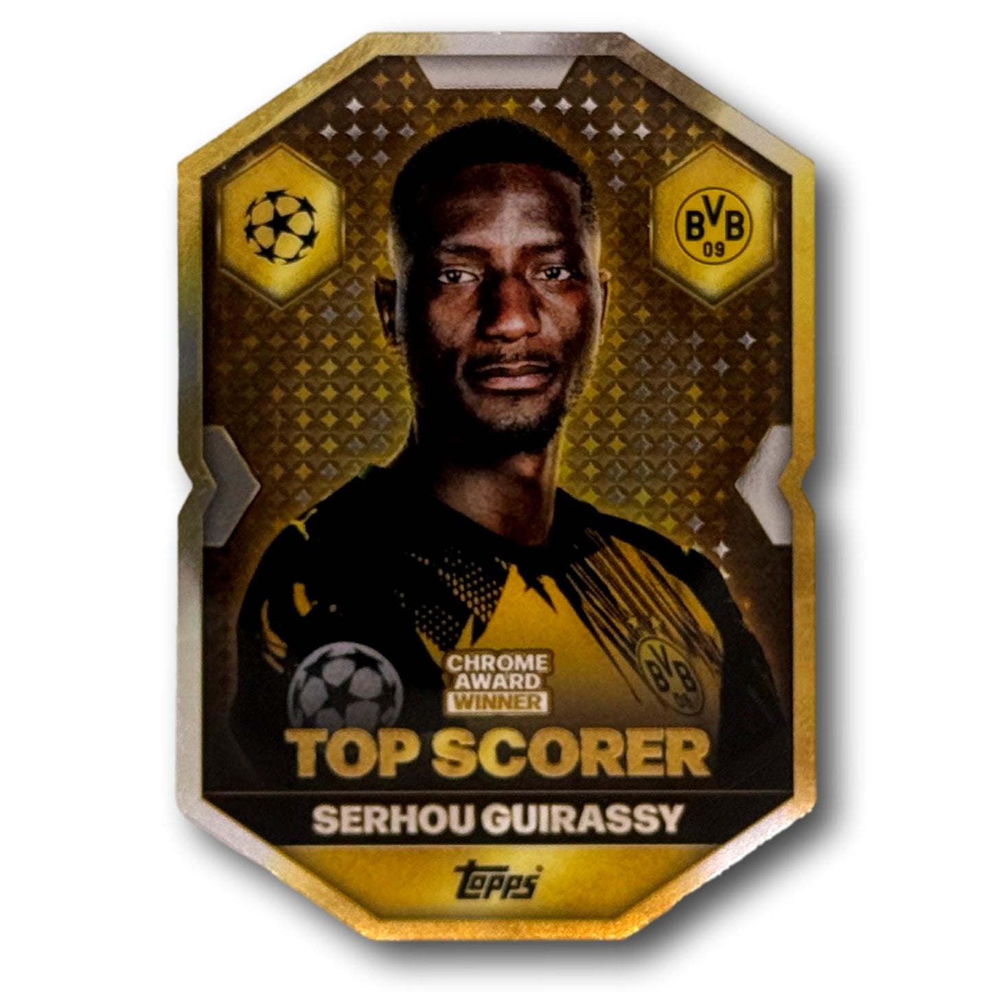 Topps Match Attax 2025/26 - Lauréat du Chrome Award - Meilleur buteur - Serhou Guirassy