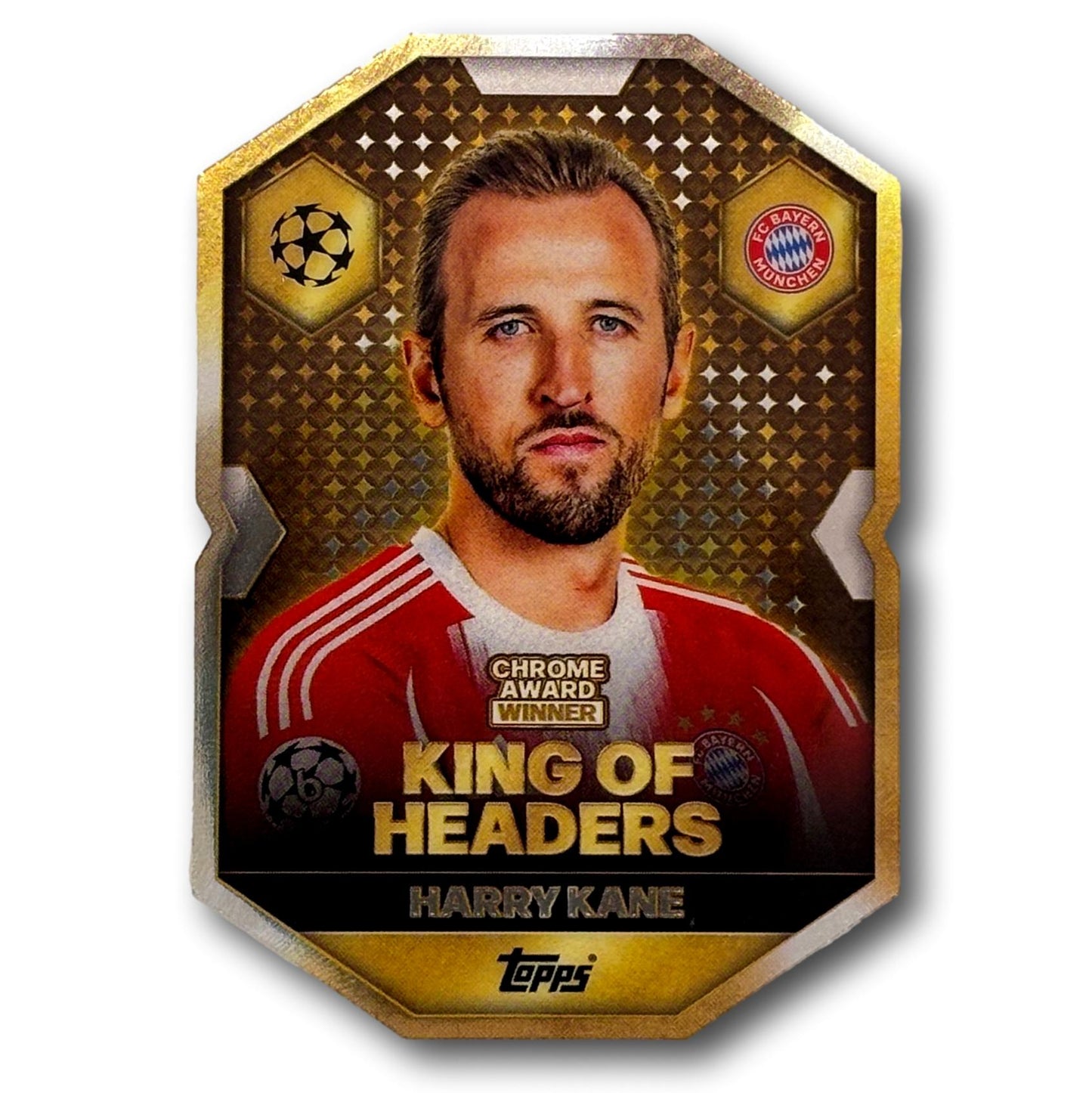 Topps Match Attax 2025/26 - Lauréat du Chrome Award - Roi des têtes - Harry Kane