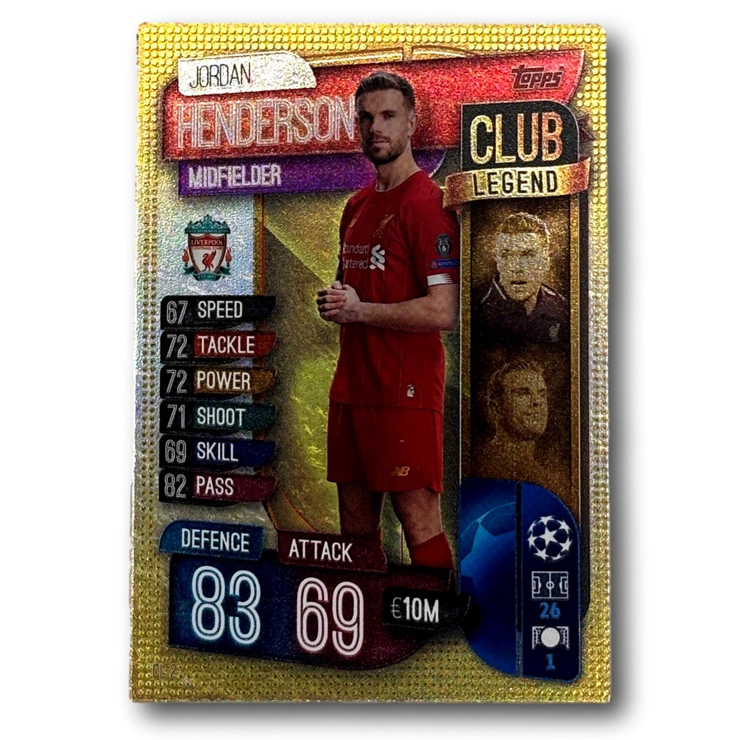 Topps Match Attax 2019/20 - Légende du club / Milieu de terrain - Jordan Henderson