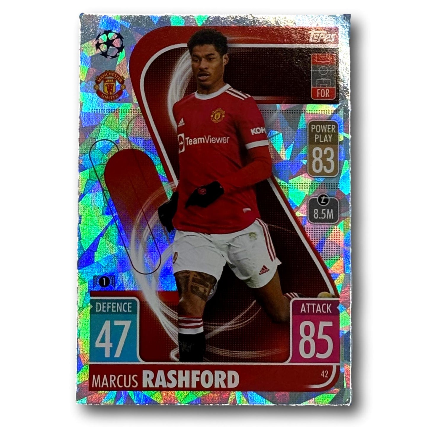 Topps Match Attax 2021/22 - Parallèle Cristal - Marcus Rashford