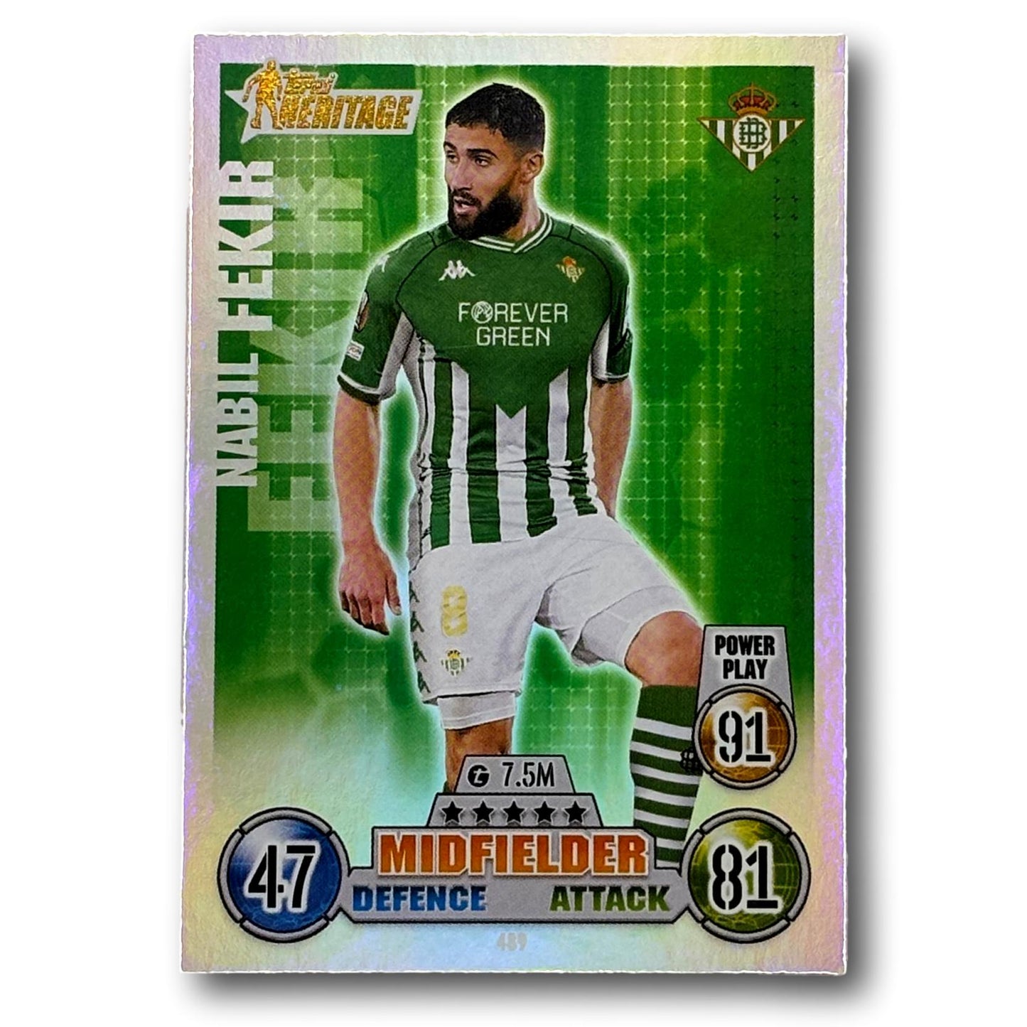 Topps Match Attax 2021/22 Heritage - Milieu de terrain - Nabil Fekir