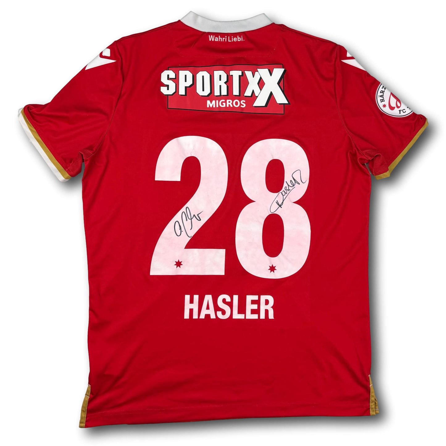 FC Thun - 2019-20 - Matchworn - Home - L - Macron - Hasler #28 - signed