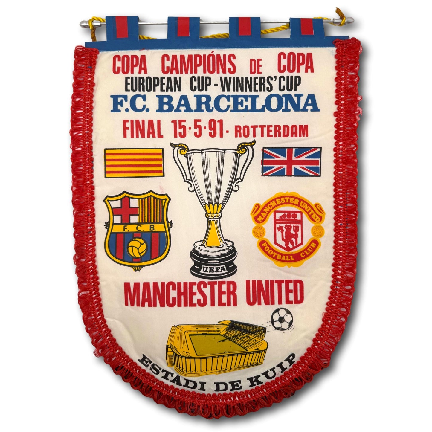 Finale de la Coupe d'Europe - FC Barcelone contre Manchester United - 1991 - Fanion